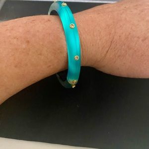 Alexis, Bittar Lucite Bangle with small Gold and Crystal Studs